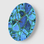 ブルーインディゴモザイク ラージ壁時計 (傾斜)