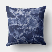 ブルーインディゴ絞り染め絞り抽象芸術 クッション (裏面)