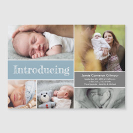 ブルーイントロダクション男の赤ちゃんフォトコラージュ