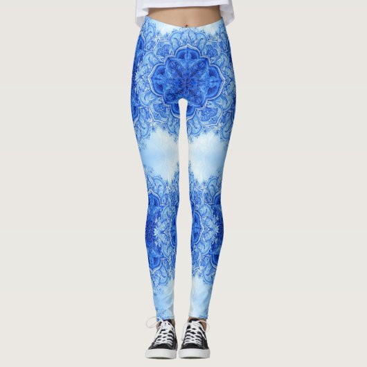 ブルーインドデザインレギンスのヨガパンツ レギンス (正面)