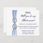 ブルーインフィニティウェディングブライズメイドカード 招待状 (正面/裏面)