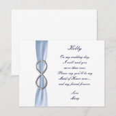 ブルーインフィニティウェディングメイドオブオナーカード 招待状 (正面/裏面)