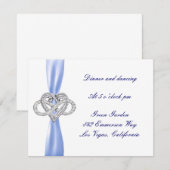 ブルーインフィニティハートウェディングレセプションマップ エンクロージャーカード (正面/裏面)