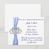 ブルーインフィニティハートエンゲージメントパーティー招待状 招待状 (正面/裏面)