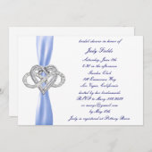 ブルーインフィニティハートブライダルシャワー 招待状 (正面/裏面)