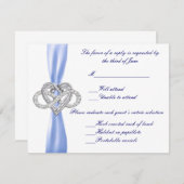 ブルーインフィニティハート応答カード 出欠カード (正面/裏面)