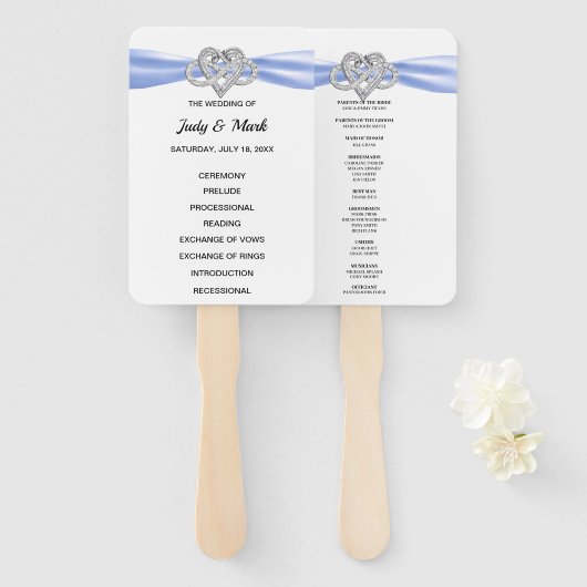 ブルーインフィニティハート結婚式 プログラムファン ハンドファン (正面&裏面)