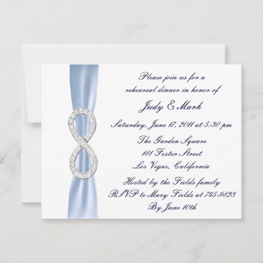 ブルーインフィニティ結婚ズリハーサルディナー招待状 招待状 (正面)