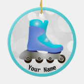 ブルーインラインスケートデザインセラミックオーナメント セラミックオーナメント (裏面)