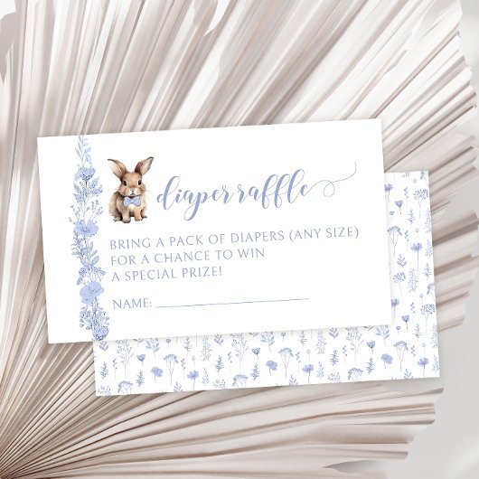 ブルーイースターウサギの赤ちゃんシャワーおむつラッフルカード エンクロージャーカード