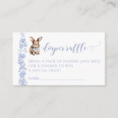 ブルーイースターウサギの赤ちゃんシャワーおむつラッフルカード エンクロージャーカード (正面)