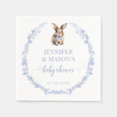 ブルーイースターウサギ男の赤ちゃんシャワー紙ナプキン スタンダードカクテルナプキン (正面)