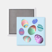 ブルーイースターエッグイースターパーティーイースターエッグ狩りかわいい マグネット (正面/裏面)