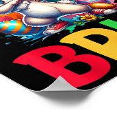 ブルーイースターエッグ10代の男の子子供イースターバニー東 ポスター (角)