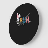 ブルーイースターバニーかわいいミーム子供へ_2 ラージ壁時計 (傾斜)