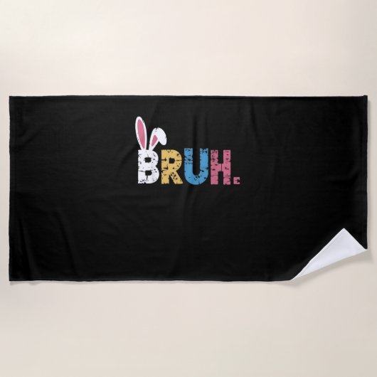 ブルーイースターバニーかわいいミーム子供へ_3 ビーチタオル (正面)