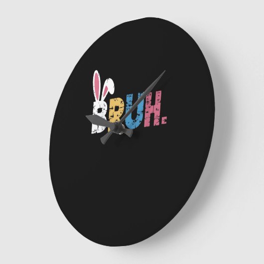 ブルーイースターバニーかわいいミーム子供へ_3 ラージ壁時計 (傾斜)
