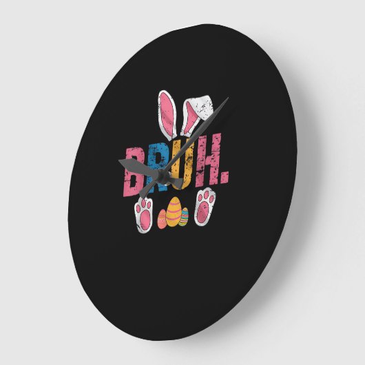 ブルーイースターバニーかわいいミーム子供へ_8 ラージ壁時計 (傾斜)