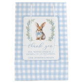 ブルーイースターバニーの赤ちゃん感謝していシャワーユー抱き枕 ミディアムペーパーバッグ (裏面)