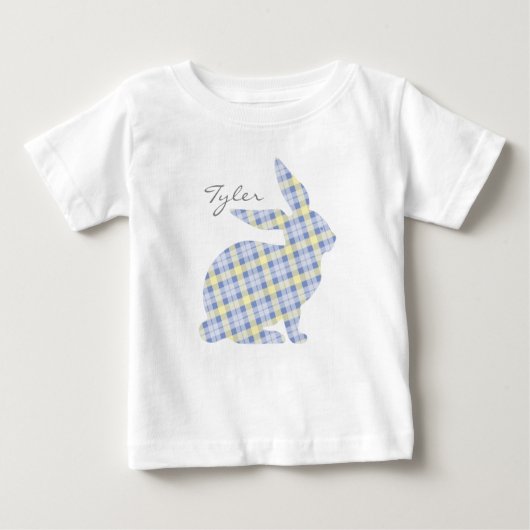 ブルーイースターバニーグラフィックTシャ子供へツ ベビーTシャツ (正面)