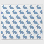 ブルーイースターバニープレイド男の赤ちゃんベビーシャワー ラッピングペーパー (フラット)