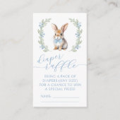 ブルーイースターバニー赤ちゃんシャワーおむつラッフルカード エンクロージャーカード (正面)