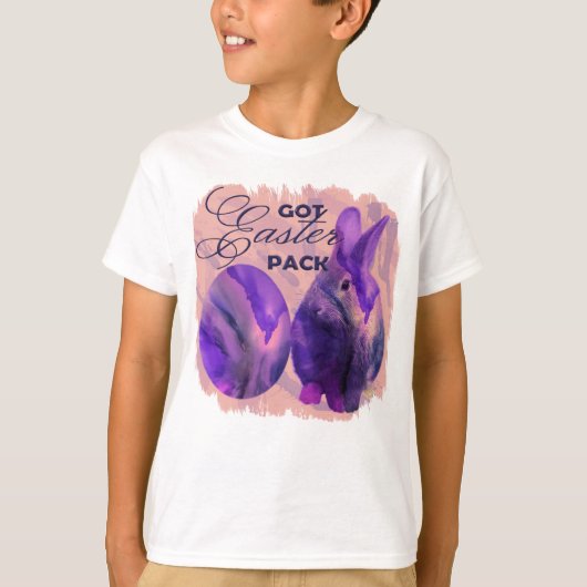 ブルーイースターバニ絵を描ーと卵 Tシャツ (正面)