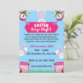 ブルーイースター図解入りの、写真付きのビンゴナイト招待状 招待状 (スタンド正面)