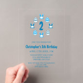 ブルーイースター2歳の誕生日 アクリル招待状 (インサイチュ (ポータブル))