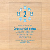 ブルーイースター2歳の誕生日 アクリル招待状 (正面)
