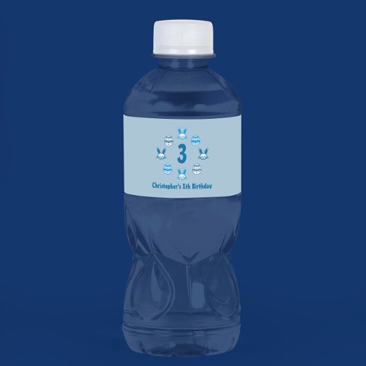ブルーイースター3回目の誕生日 ペットボトルラベル
