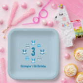 ブルーイースター3回目の誕生日 ペーパープレート (パーティー)