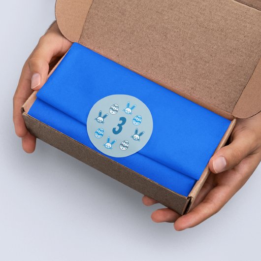 ブルーイースター3回目の誕生日 ラウンドシール