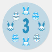 ブルーイースター3回目の誕生日 ラウンドシール (正面)