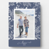 ブルーイーゼルバックフラムレスフォトのボタニカル フォトプラーク (正面)