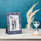 ブルーイーゼルバックフラムレスフォトのボタニカル フォトプラーク (側面)