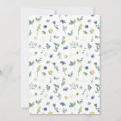 ブルーイーローフローラリースボヘミアン結婚ラスチス 招待状 (裏面)