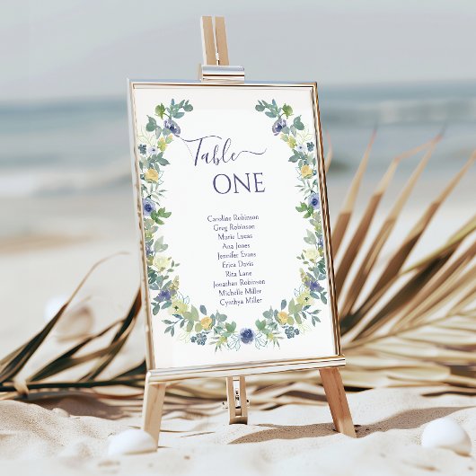 ブルーイーローフローラリースボヘミア庭園の結婚式 招待状