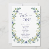 ブルーイーローフローラリースボヘミア庭園の結婚式 招待状 (正面)