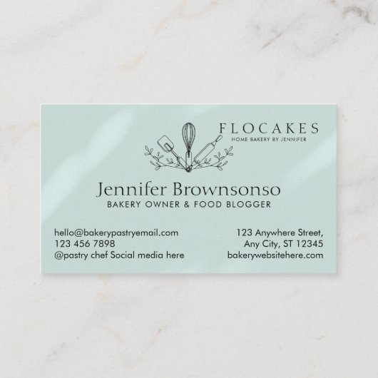 ブルーウィスク パストリーシェフ ホームベーカリー カフェ パストリー 名刺 (裏面)