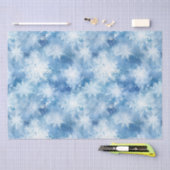 ブルーウィズスノーフレークスウォーターカラースタイル 薄葉紙 (クラフト)
