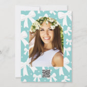 ブルーウィズパールホワイトボウズコケットブライダルシャワー 招待状 (裏面)