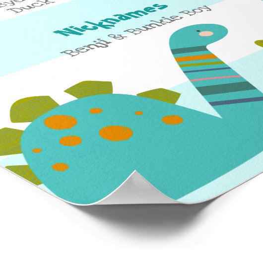 ブルーウィズフォトボーイ1st誕生日マイルストーン ポスター (角)