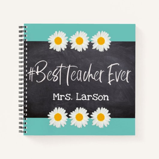 ブルーウィズ先生最高のエバーオンブラックボードカスタム ノートブック (正面)