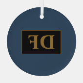 ブルーウィズ金ゴールドイニシャルガラスオーナメント ガラスオーナメント (裏面)