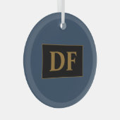 ブルーウィズ金ゴールドイニシャルガラスオーナメント ガラスオーナメント (正面右)