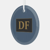 ブルーウィズ金ゴールドイニシャルガラスオーナメント ガラスオーナメント (正面左)