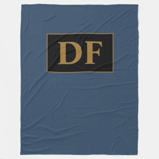 ブルーウィズ金ゴールドイニシャルフリースブランケット フリースブランケット (正面)