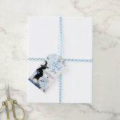 ブルーウィッチベビーシャワーメッセージカード ギフトタグ (より糸付き)