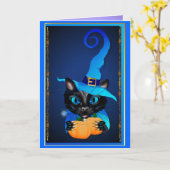 ブルーウィッチ子猫 カード (黄色い花)
